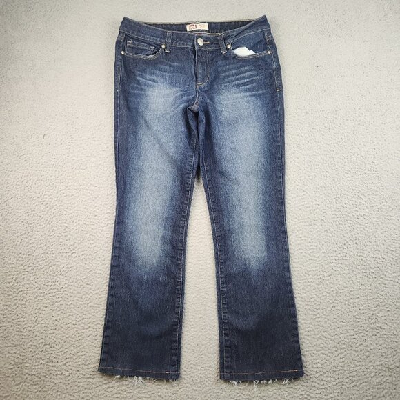 LEI Jeans Womens 30x27 (Jr's 11) Ashley Slim Boot Low Rise Faded *Hemmed* - Picture 1 of 10